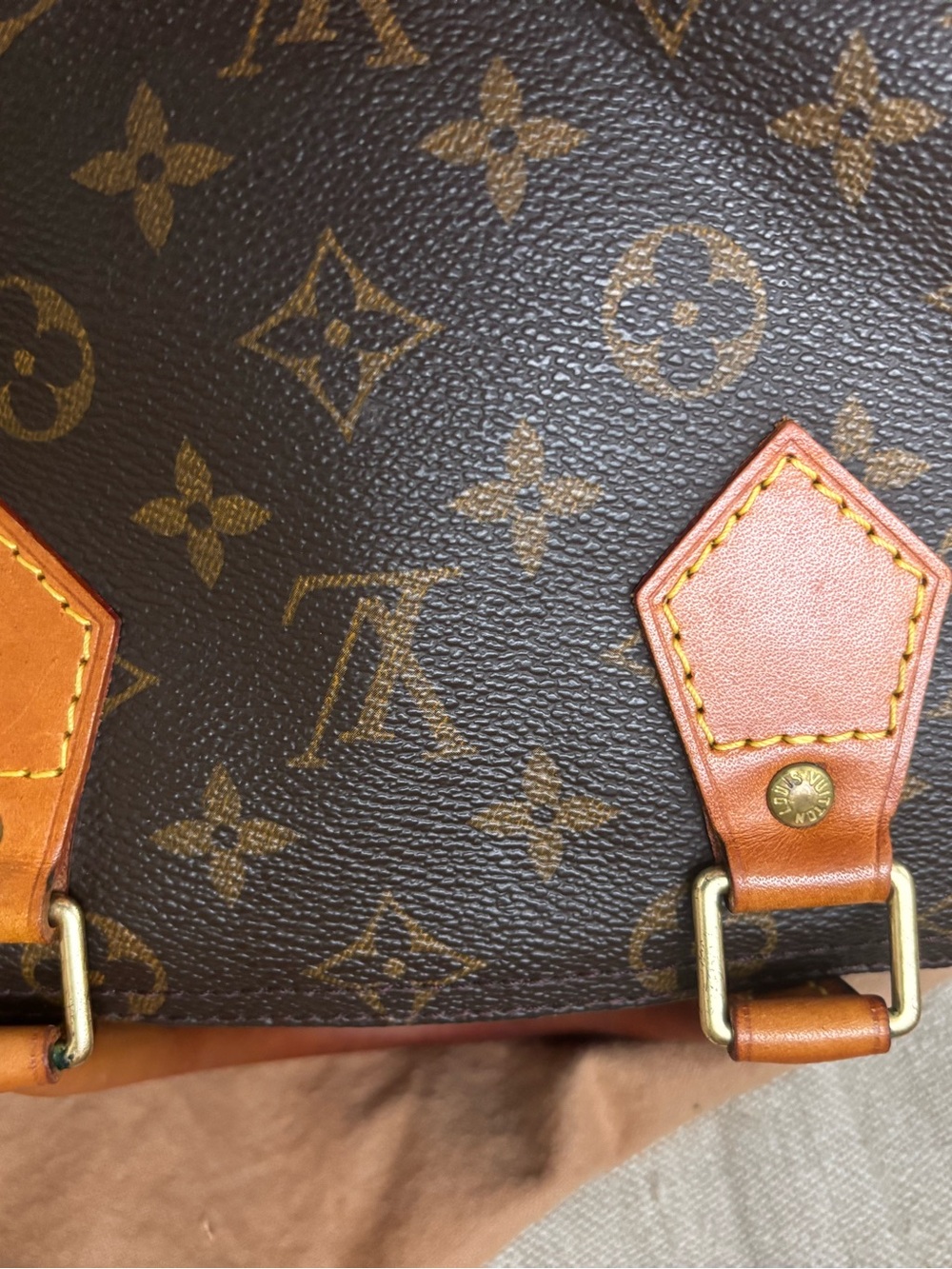 Louis Vuitton Monogram Canvas Satchel with Tan Leather Handles - Picture 13 of 16